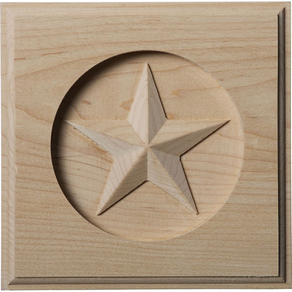 Ekena Millwork 5"W x 5"H x 3/4"P Austin Star Rosette, Cherry ROS05X05AUCH - main